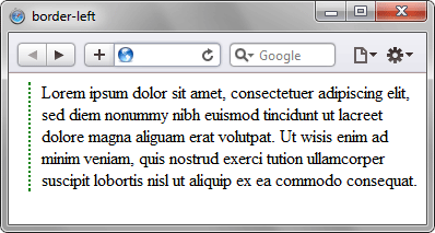Применение свойства border-left 