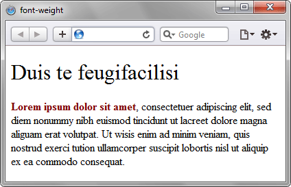 Применение свойства font-weight
