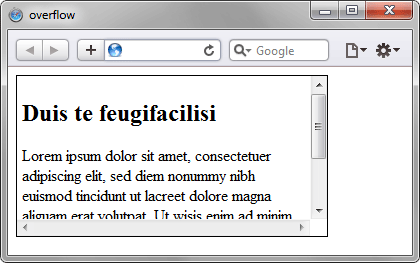 Применение свойства overflow 