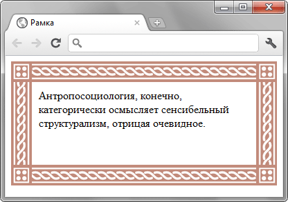 Вид рамки для блока