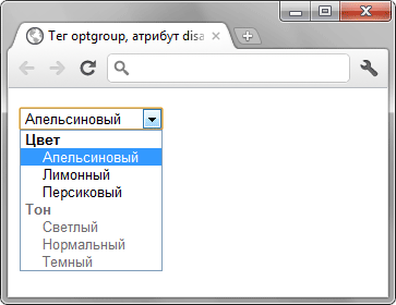 Вид заблокированной группы в списке