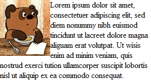 Для картинки установлено float: left